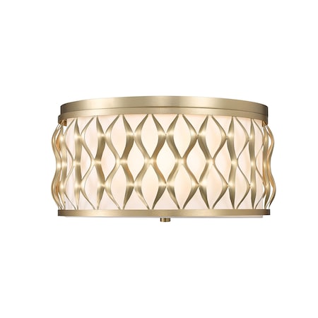 Z-Lite Harden Flush mount, 4-Light, 16.25 In.W x 8.25 In.H, Modern Gold/White 1948F16-MGLD
